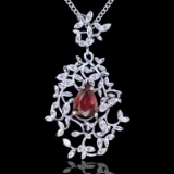 14k Gold 1.01 Ct Vivid Red Natural Ruby & Diamond Pendant
