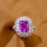 14k Gold 3.54 Ctw Natural Sapphire & Diamond Ring