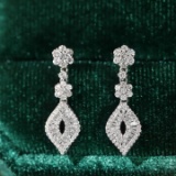 14k Gold 0.76 Ct Natural H Diamond Earrings