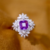 14k Gold 1.49 Ctw Natural Sapphire & Diamond Ring