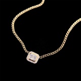 14k Gold 0.50 Ct Natural F Diamond Necklace
