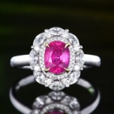 14k Gold 1.54 Ctw Natural Ruby & Diamond Ring