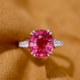 14k Gold 5.44 Ctw Natural Tourmaline & Diamond Ring