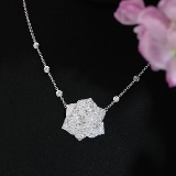 14k Gold 2.8 Ct Natural H Diamond Necklace