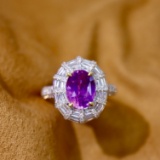 14k Gold 3.3 Ctw Natural Sapphire & Diamond Ring