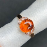 14k Gold 3.00 Ctw Natural Partschinite & Sapphire Ring