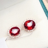 14k Gold 3.8 Ct Natural Tourmaline & Diamond Earrings
