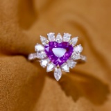 14k Gold 3.10 Ctw Natural Sapphire & Diamond Ring