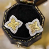 14k Gold 0.22 Ct Natural H Diamond Earrings