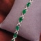 14k Gold 8.59 Ct Natural Emerald & Diamond Bracelet