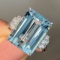 14k Gold 10.28 Ctw Natural Aquamarine & Diamond Ring