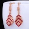 14k Gold 3.18 Ctw Vivid Red Natural Ruby & Diamond Earrings