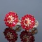 14k Gold 2.28 Ctw Vivid Red Natural Ruby & Diamond Earrings