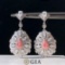 Gia Certified 14k Gold 2.91 Ctw Natural Pink Diamond & Diamond Earrings