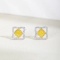 14k Gold 0.32 Ct Natural Yellow Diamond & Diamond Earrings