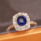 14k Gold 1.56 Ctw Natural Sapphire & Diamond Ring/pendant