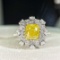 14k Gold 3.35 Ctw Natural Yellow Diamond & Diamond Ring/pendant