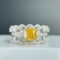 14k Gold 1.89 Ctw Natural Yellow Diamond & Diamond Ring