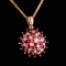 14k Gold 1.47 Ctw Vivid Red Natural Ruby & Diamond Pendant