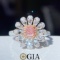 Gia Certified 14k Gold 0.85 Ctw Natural Pink Diamond & Diamond Ring
