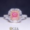 Gia Certified 14k Gold 1.18 Ctw Natural Pink Diamond & Diamond Ring