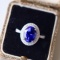 14k Gold 3.81 Ct Natural Tanzanite & Diamond Ring