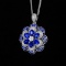 14k Gold 1.93 Ctw Natural Sapphire & Diamond Pendant