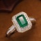 14k Gold 1.43 Ctw Natural Emerald & Diamond Ring