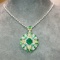 14k Gold 1.34 Ctw Vivid Green Natural Emerald & Diamond Pendant