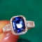 14k Gold 2.63 Ctw Natural Sapphire & Diamond Ring