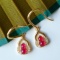 14k Gold 0.37 Ct Natural Ruby & Diamond Earrings