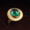 14k Gold 2.97 Ct Intense Green Natural Emerald & Diamond Ring