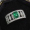 14k Gold 0.5 Ct Vivid Green Natural Emerald & Diamond Ring