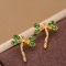 14k Gold 0.25 Ct Vivid Green Natural Emerald Earrings
