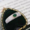 14k Gold 1.0 Ctw Vivid Green Natural Emerald & Diamond Ring