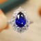 14k Gold 2.71 Ctw Natural Sapphire & Diamond Ring
