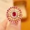 14k Gold 0.71 Ctw Vivid Red Natural Ruby & Diamond Ring