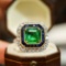 14k Gold 2.73 Ctw Vivid Green Natural Emerald & Diamond Ring/pendant