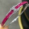 14k Gold 5 Ct Natural Ruby & Diamond Bangle