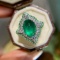 14k Gold 2.7 Ct Vivid Green Natural Emerald & Diamond Ring/pendant