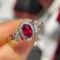 14k Gold 0.6 Ct Vivid Red Natural Ruby & Diamond Ring
