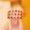 14k Gold 0.57 Ctw Vivid Red Natural Ruby & Diamond Ring