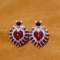 14k Gold 1.78 Ctw Natural Ruby & Diamond Earrings