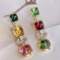 14k Gold 14.5 Ctw Natural Tourmaline & Diamond Earrings