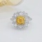14k Gold 1.77 Ctw Natural Yellow Diamond & Diamond Ring