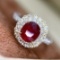 14k Gold 2.18 Ctw Vivid Red Natural Ruby & Diamond Ring