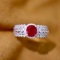 14k Gold 1.19 Ctw Vivid Red Natural Ruby & Diamond Ring
