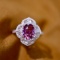 14k Gold 2.82 Ctw Natural Padparadscha Sapphire & Diamond Ring
