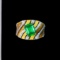 14k Gold 1.81 Ctw Vivid Green Natural Emerald & Diamond Ring