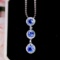 14k Gold 2.42 Ctw Vivid Blue Natural Sapphire & Diamond Pendant